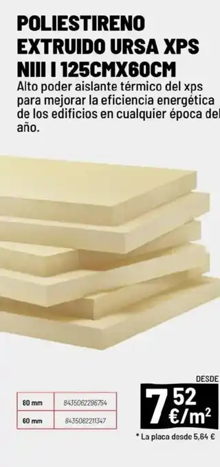 Brico Depôt Poliestireno extruido ursa xps niii i 125cmx60cm oferta