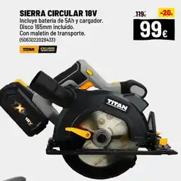 Brico Depôt TITAN Sierra circular 18v oferta