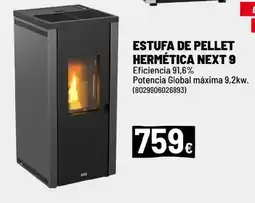 Brico Depôt ESTUFA DE PELLET HERMÉTICA NEXT 9 oferta