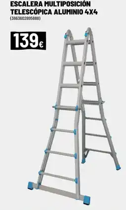 Brico Depôt Escalera multiposición telescópica aluminio 4x4 oferta