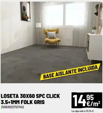 Brico Depôt Loseta 30x60 spc click suelo spc click 3.5+1mm oferta