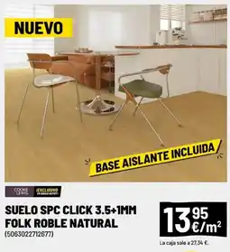 Brico Depôt Suelo spc click 3.5+1mm folk roble natural oferta