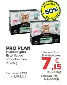 Kiwoko Pro plan - humedo gato esterilizado sabor bacalao oferta