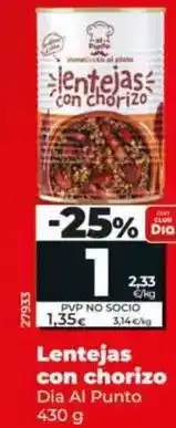 Dia Dia al punto - lentejas con chorizo oferta
