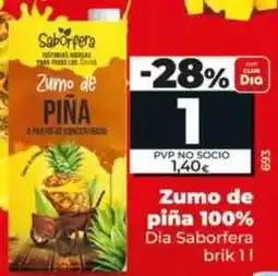Dia Dia saborfera - zumo de piña 100% brik 1 l oferta