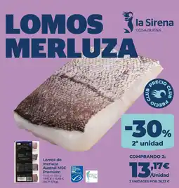 La Sirena Lomos de merluza Austral MSC Premium oferta