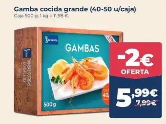 Gamba cocida grande (40-50 u/caja)