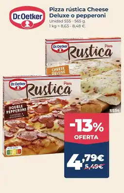La Sirena DR. OETKER Pizza rústica Cheese Deluxe o pepperoni oferta