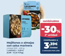 La Sirena Mejillones o almejas con salsa marinera oferta