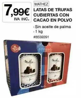Costco Mathez Latas De Trufas Cubiertas Con Cacao En Polvo oferta