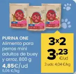 Autoservicios Familia Purina one - alimento para perros mini adultos de buey y arroz oferta