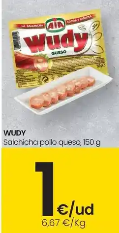 Eroski Wudy - salchicha pollo queso oferta