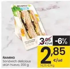 Eroski Ñaming - sandwich delicious atun huevo oferta