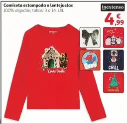 Alcampo Inextenso - camiseta estampada o lentejuelas oferta