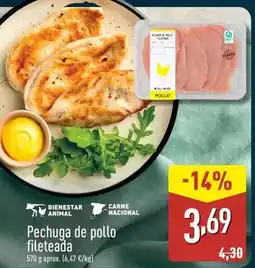 ALDI Pechuga de pollo fileteada oferta
