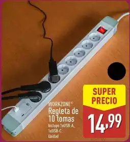 ALDI Workzone - regleta de 10 tomas oferta