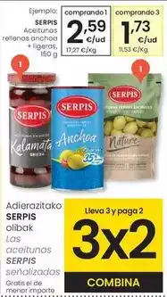 Eroski Serpis - aceitunas rellenas anchoa + ligeras oferta