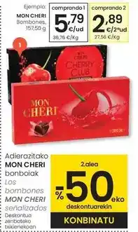 Eroski Mon cheri - bombones oferta