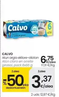Eroski Calvo - atún claro en aceite girasol oferta