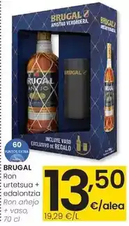 Eroski Brugal - ron anejo + vaso oferta
