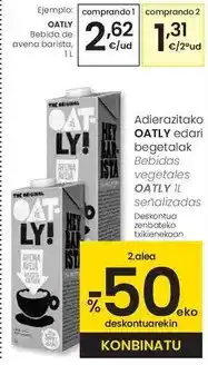 Eroski Oatly - bebida de avena barista oferta