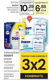 Eroski Dodot - toallita aqua 0% plástico oferta
