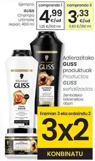 Eroski Gliss - champu ultimate repair oferta