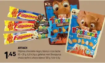 ARTIACH Filipinos chocolate negro, blanco o con leche