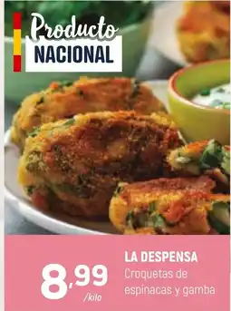 Coviran LA DESPENSA Croquetas de espinacas y gamba oferta