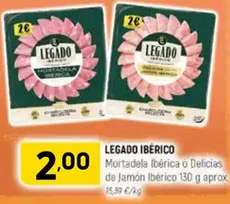 Coviran LEGADO IBÉRICO Mortadela Ibérica o Delicias de Jamón Ibérico oferta