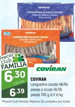 Coviran COVIRAN Langostino cocido 48/64 piezas o crudo 45/55 piezas oferta