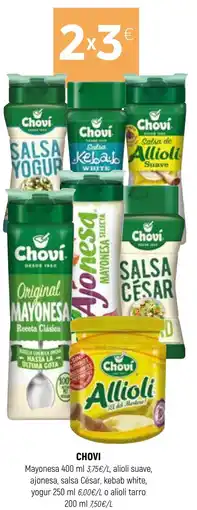 Coviran CHOVI Mayonesa alioli suave, ajonesa, salsa César, kebab white, yogur o alioli tarro oferta