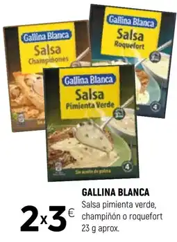 Coviran GALLINA BLANCA Salsa pimienta verde, champiñón o roquefort oferta