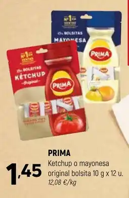 Coviran PRIMA Ketchup o mayonesa original bolsita oferta