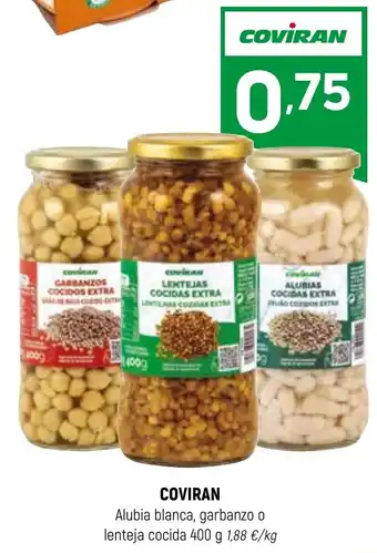 COVIRAN Alubia blanca, garbanzo o lenteja cocida
