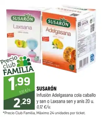 Coviran SUSARÓN Infusión Adelgasana cola caballo y sen o Laxsana sen y anís 20 oferta
