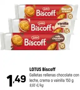 Coviran LOTUS Biscoff Galletas rellenas chocolate con leche, crema o vainilla oferta