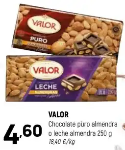 Coviran VALOR Chocolate puro almendra o leche almendra oferta