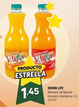 Coviran SIMON LIFE Refresco refrigerado naranja o mandarina oferta