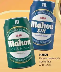Coviran MAHOU Cerveza clásica o sin alcohol lata oferta