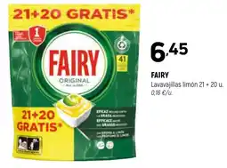 Coviran FAIRY Lavavajillas limón 21 + 20 u. oferta