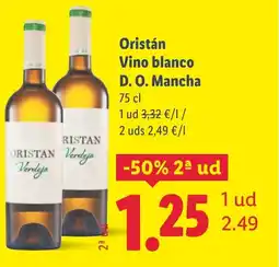 Lidl ORISTAN Vino blanco D. O. Mancha oferta