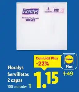Lidl FLORALYS Servilletas 2 capas oferta