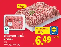 Lidl Burger meat cerdo y vacuno oferta