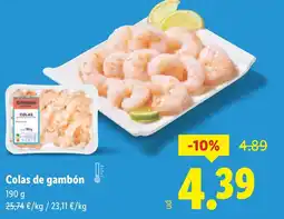 Lidl Colas de gambón oferta