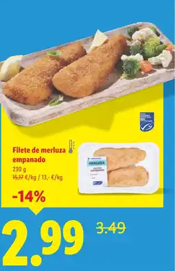 Lidl Filete de merluza empanado oferta