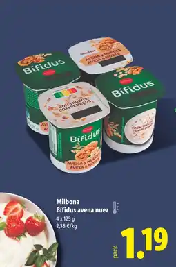 Lidl MILBONA Bífidus avena nuez oferta