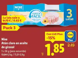 Lidl NIXE Atún claro en aceite de girasol oferta