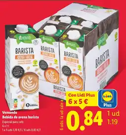 Lidl VEMONDO Bebida de avena barista oferta
