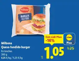 Lidl MILBONA Queso fundido burger oferta